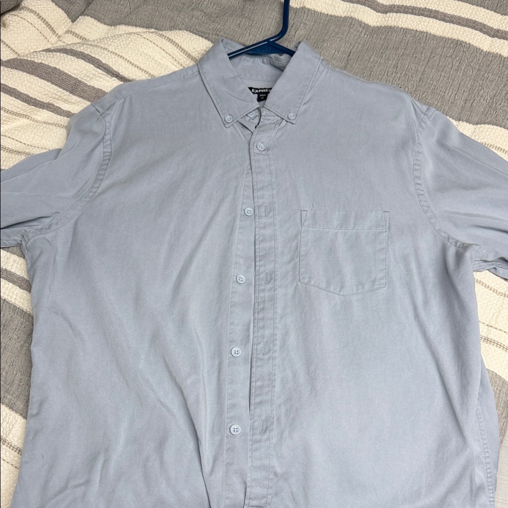Express Men's Light Blue Casual Button-Down Shirt